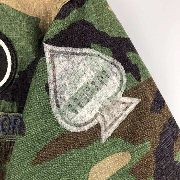 US Military USAF Camouflage Pattern Woodland Camo Ripstop Military Jacket, Women's, Size Medium unclear Khaki type Vintage Second Hand