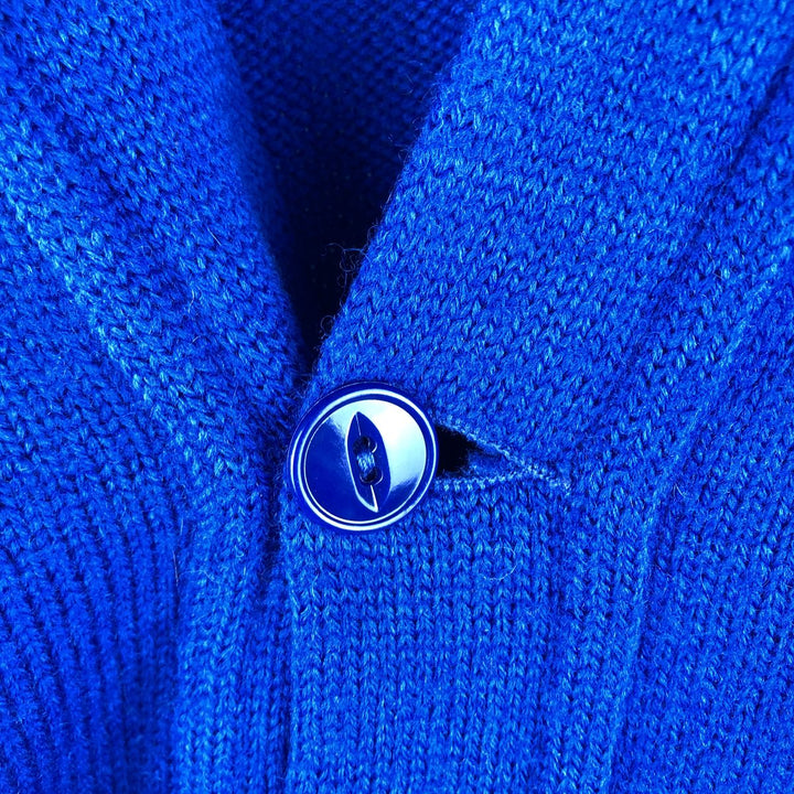 Vintage 70s-80'S THE STANDARD PENNANT CO. Acrylic Lettered Knit Cardigan, Women's Size XS unclear blue type Vintage Second Hand