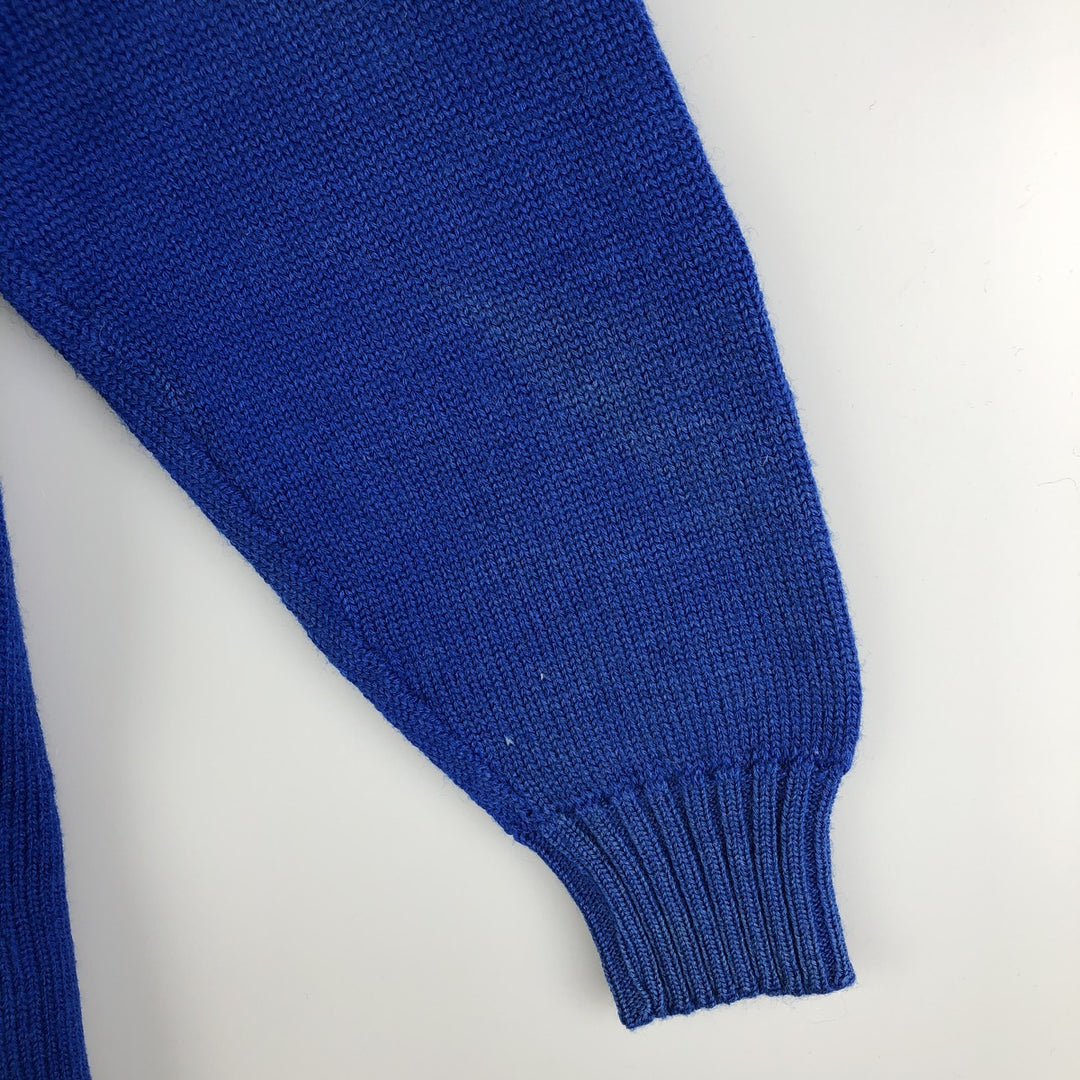 Vintage 70s-80'S THE STANDARD PENNANT CO. Acrylic Lettered Knit Cardigan, Women's Size XS unclear blue type Vintage Second Hand