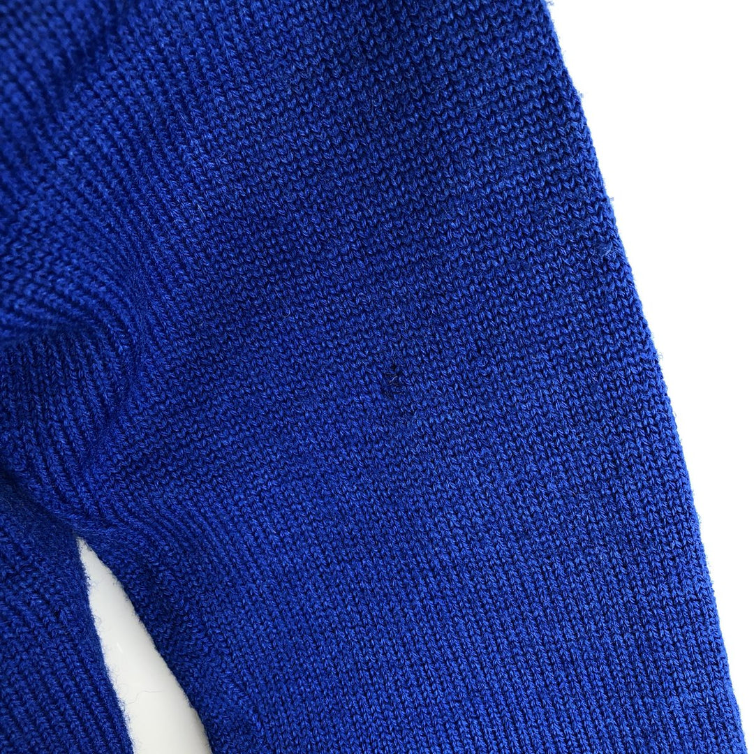 Vintage 70s-80'S THE STANDARD PENNANT CO. Acrylic Lettered Knit Cardigan, Women's Size XS unclear blue type Vintage Second Hand