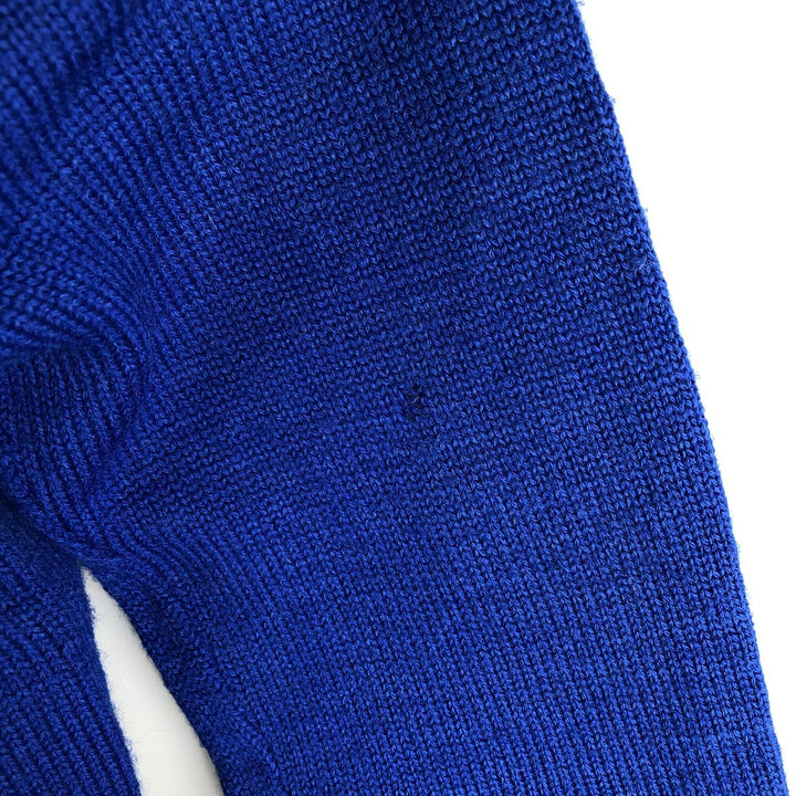 Vintage 70s-80'S THE STANDARD PENNANT CO. Acrylic Lettered Knit Cardigan, Women's Size XS unclear blue type Vintage Second Hand