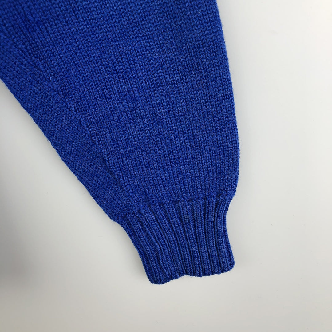 Vintage 70s-80'S THE STANDARD PENNANT CO. Acrylic Lettered Knit Cardigan, Women's Size XS unclear blue type Vintage Second Hand