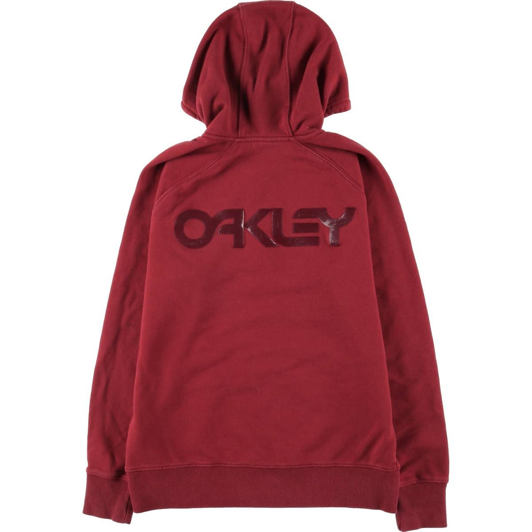 Oakley CUSTOM FIT Back Print Sweat Half Zip Hoodie Women's Size S cotton red type Vintage Second Hand