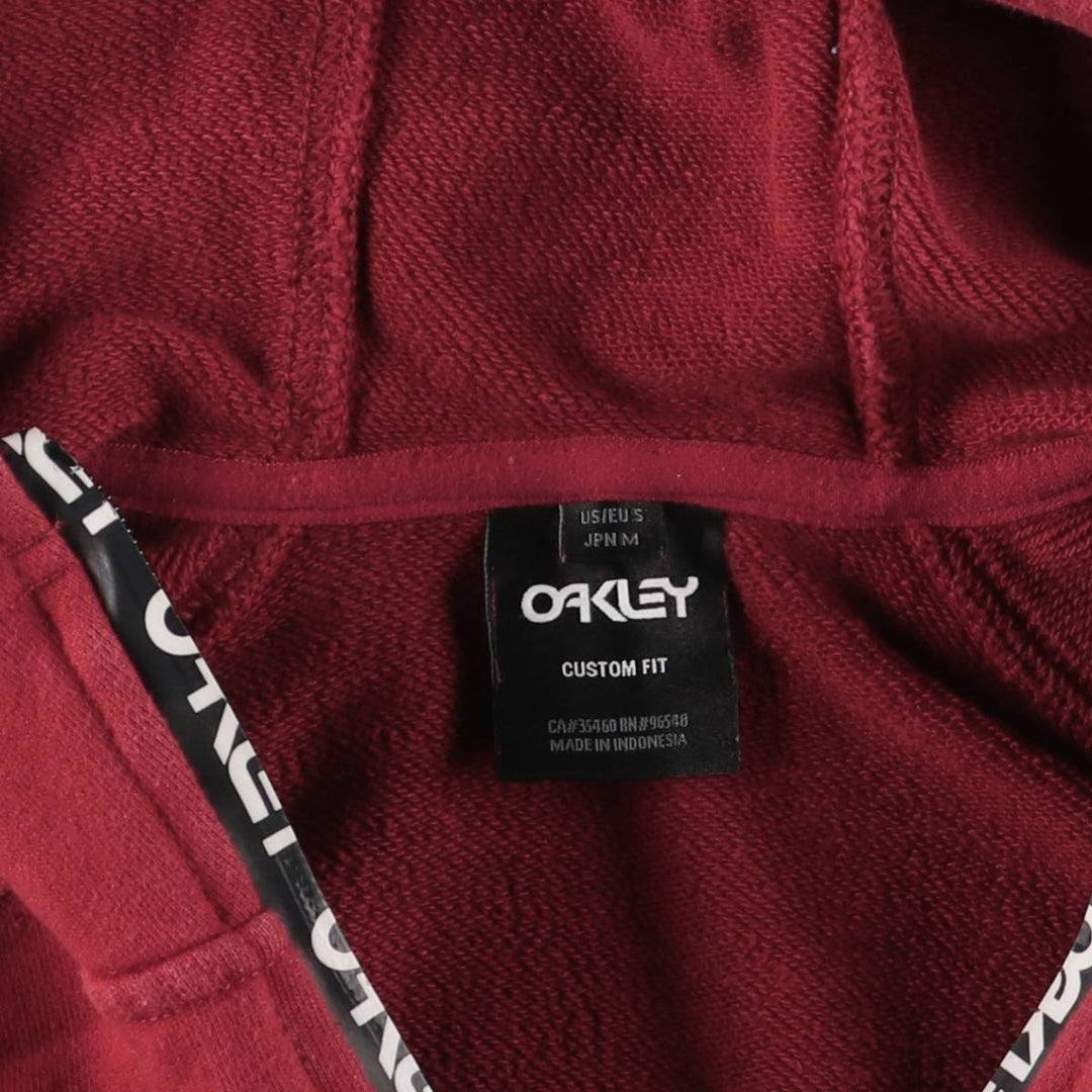 Oakley CUSTOM FIT Back Print Sweat Half Zip Hoodie Women's Size S cotton red type Vintage Second Hand