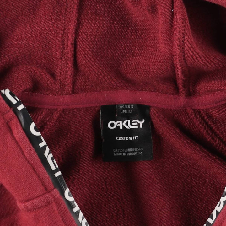Oakley CUSTOM FIT Back Print Sweat Half Zip Hoodie Women's Size S cotton red type Vintage Second Hand