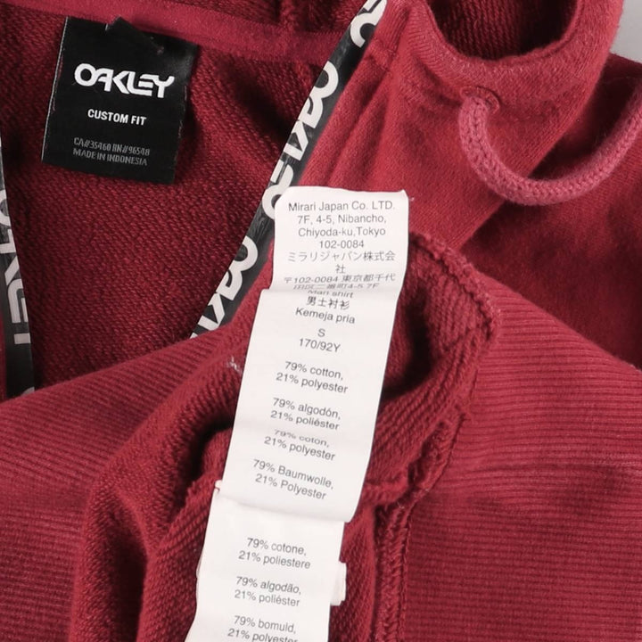 Oakley CUSTOM FIT Back Print Sweat Half Zip Hoodie Women's Size S cotton red type Vintage Second Hand