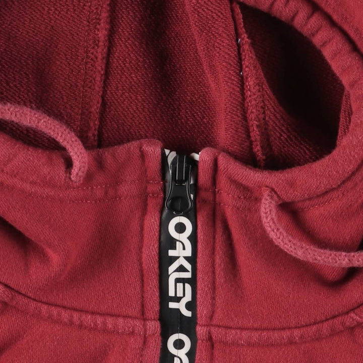 Oakley CUSTOM FIT Back Print Sweat Half Zip Hoodie Women's Size S cotton red type Vintage Second Hand