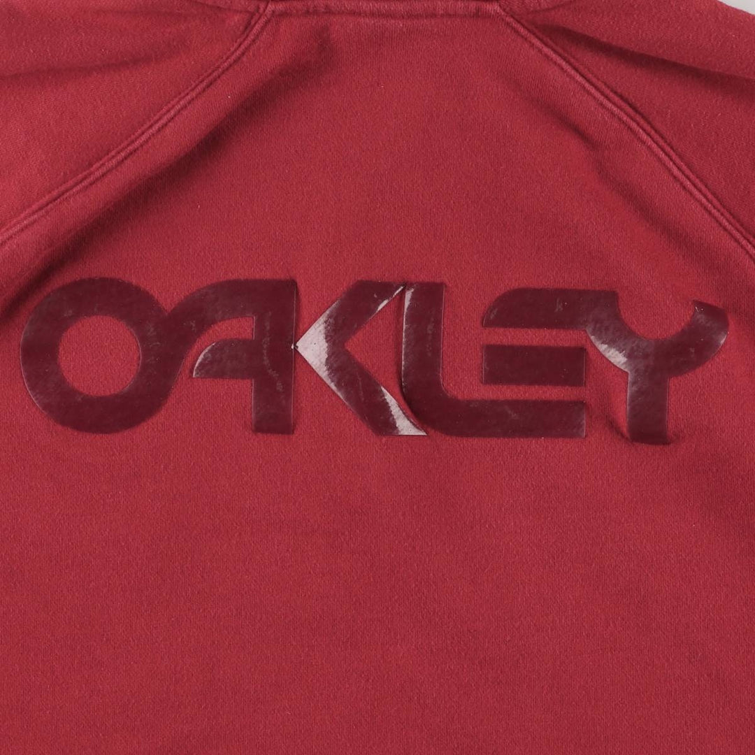 Oakley CUSTOM FIT Back Print Sweat Half Zip Hoodie Women's Size S cotton red type Vintage Second Hand