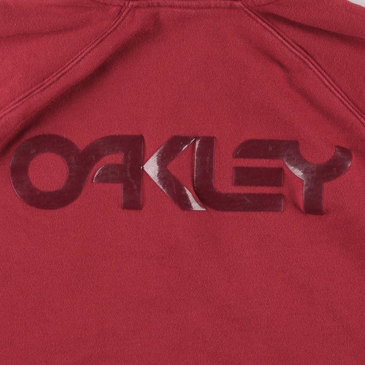 Oakley CUSTOM FIT Back Print Sweat Half Zip Hoodie Women's Size S cotton red type Vintage Second Hand