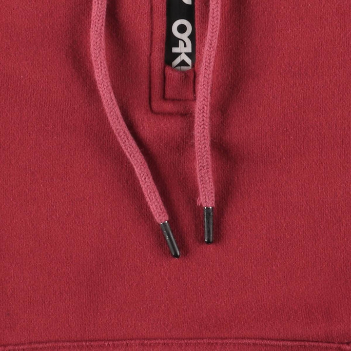 Oakley CUSTOM FIT Back Print Sweat Half Zip Hoodie Women's Size S cotton red type Vintage Second Hand