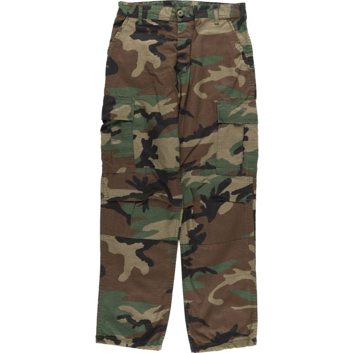 Civilian ROTHCO Camouflage Pattern Ripstop Military Cargo Pants, Small-Short Length, Women's Size L (W27) cotton Khaki type Vintage Second Hand
