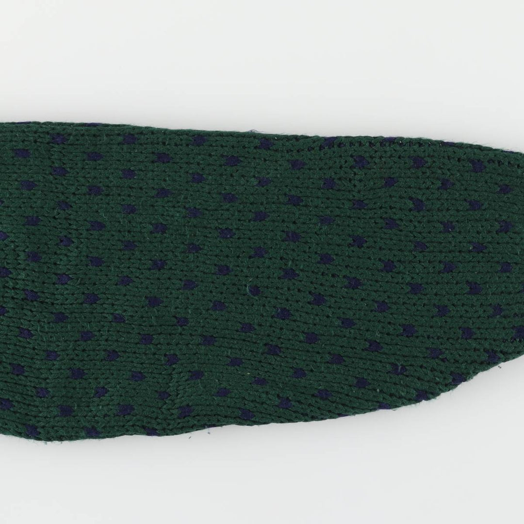 CLUB SPORTIF DE PARIS Birdseye Pattern High Neck Cropped Acrylic Knit Sweater, Women's Size L acrylic Green type dark green Vintage Second Hand