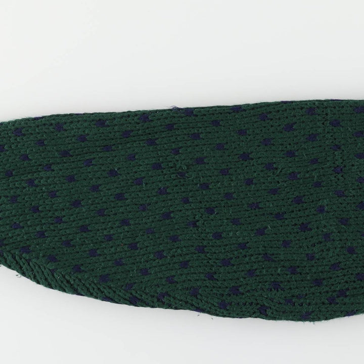 CLUB SPORTIF DE PARIS Birdseye Pattern High Neck Cropped Acrylic Knit Sweater, Women's Size L acrylic Green type dark green Vintage Second Hand