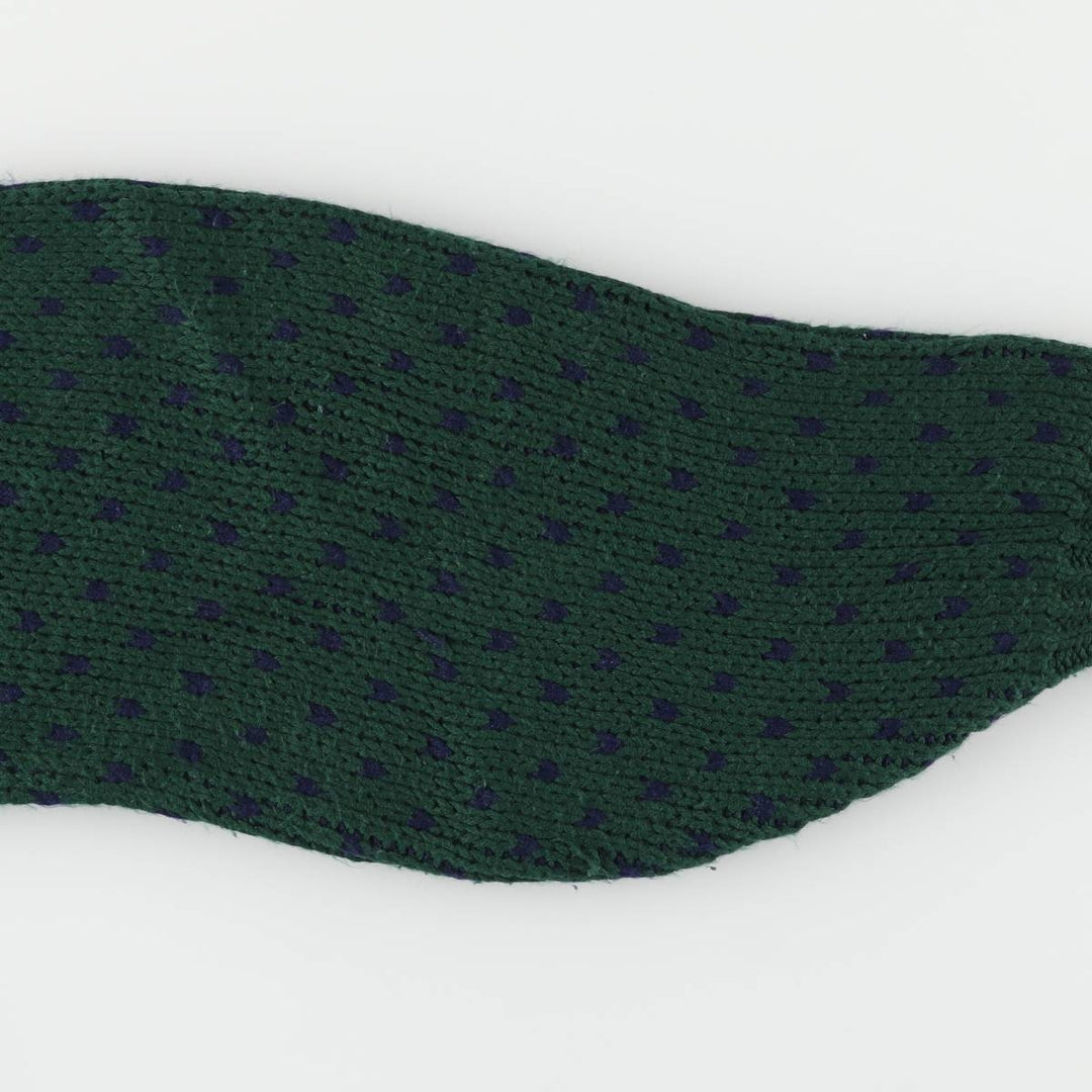 CLUB SPORTIF DE PARIS Birdseye Pattern High Neck Cropped Acrylic Knit Sweater, Women's Size L acrylic Green type dark green Vintage Second Hand