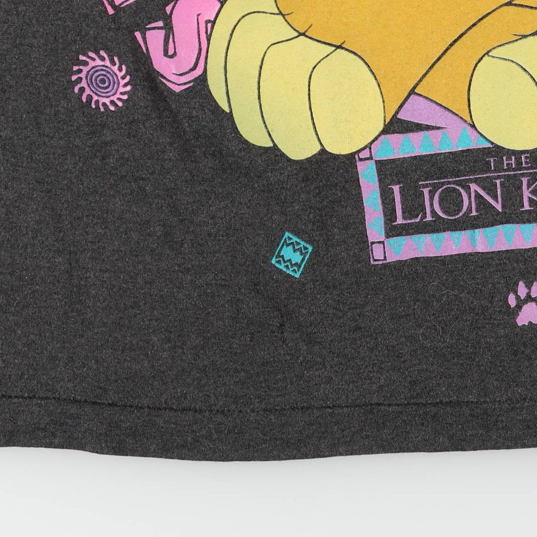 THE LION KING SIMBA Character Print T-Shirt, Women's Size Medium, Vintage unclear Charcoal Vintage Second Hand