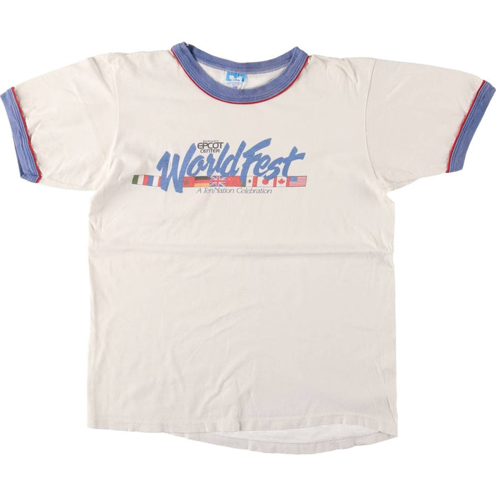 Vintage 1980'S Disney Ringer T-shirt, Made in USA, Men's Size Small cotton white type Vintage Second Hand
