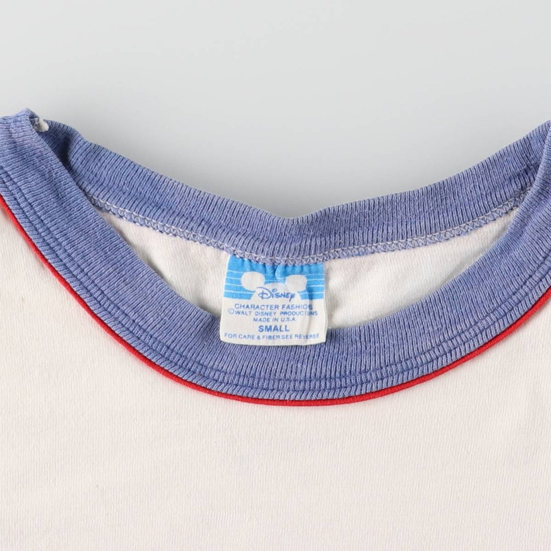 Vintage 1980'S Disney Ringer T-shirt, Made in USA, Men's Size Small cotton white type Vintage Second Hand