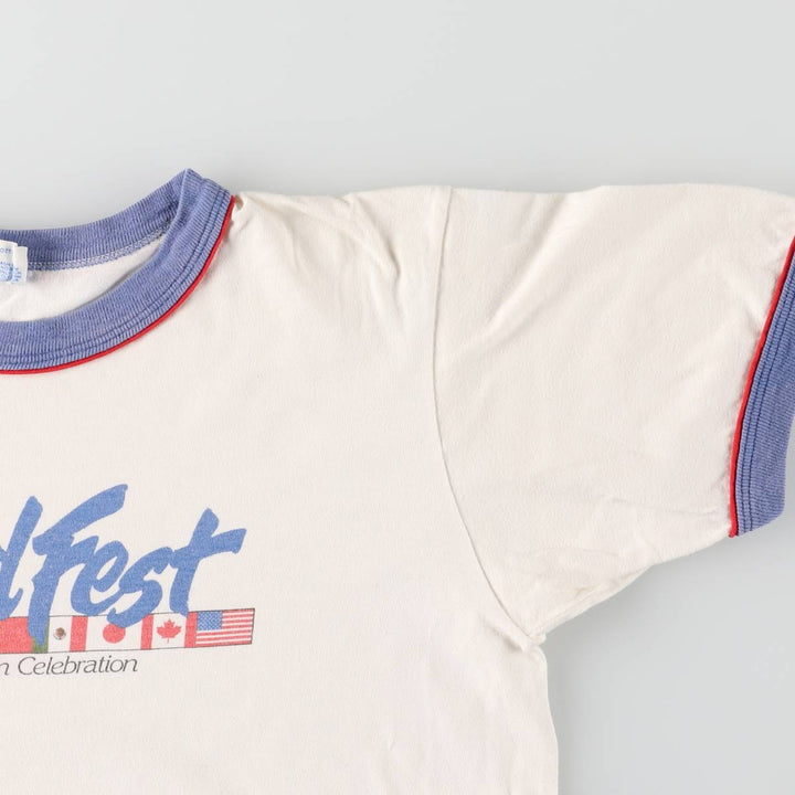 Vintage 1980'S Disney Ringer T-shirt, Made in USA, Men's Size Small cotton white type Vintage Second Hand