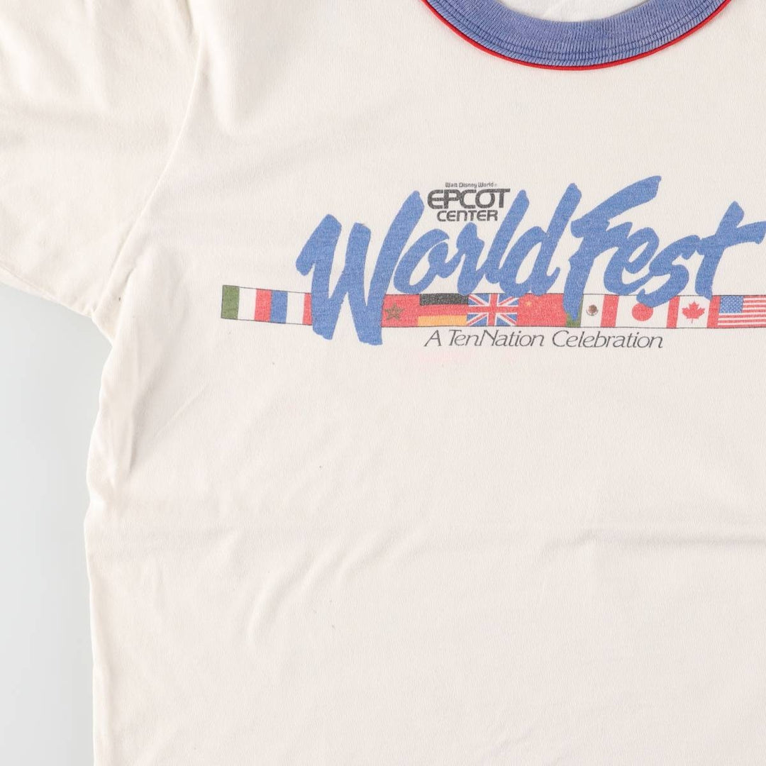 Vintage 1980'S Disney Ringer T-shirt, Made in USA, Men's Size Small cotton white type Vintage Second Hand