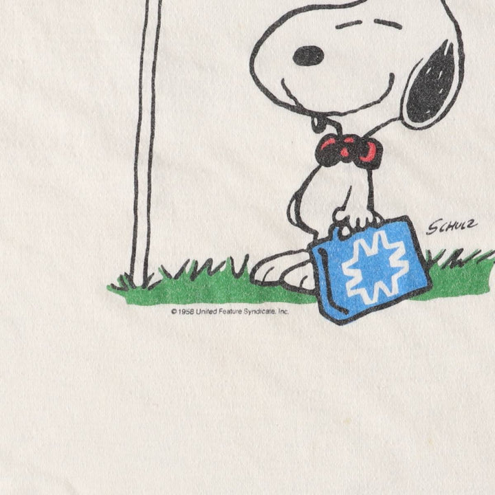 Vintage 1980'S Screen Stars Snoopy Ringer T-Shirt, Made in USA, Women's Size XL cotton white type Vintage Second Hand