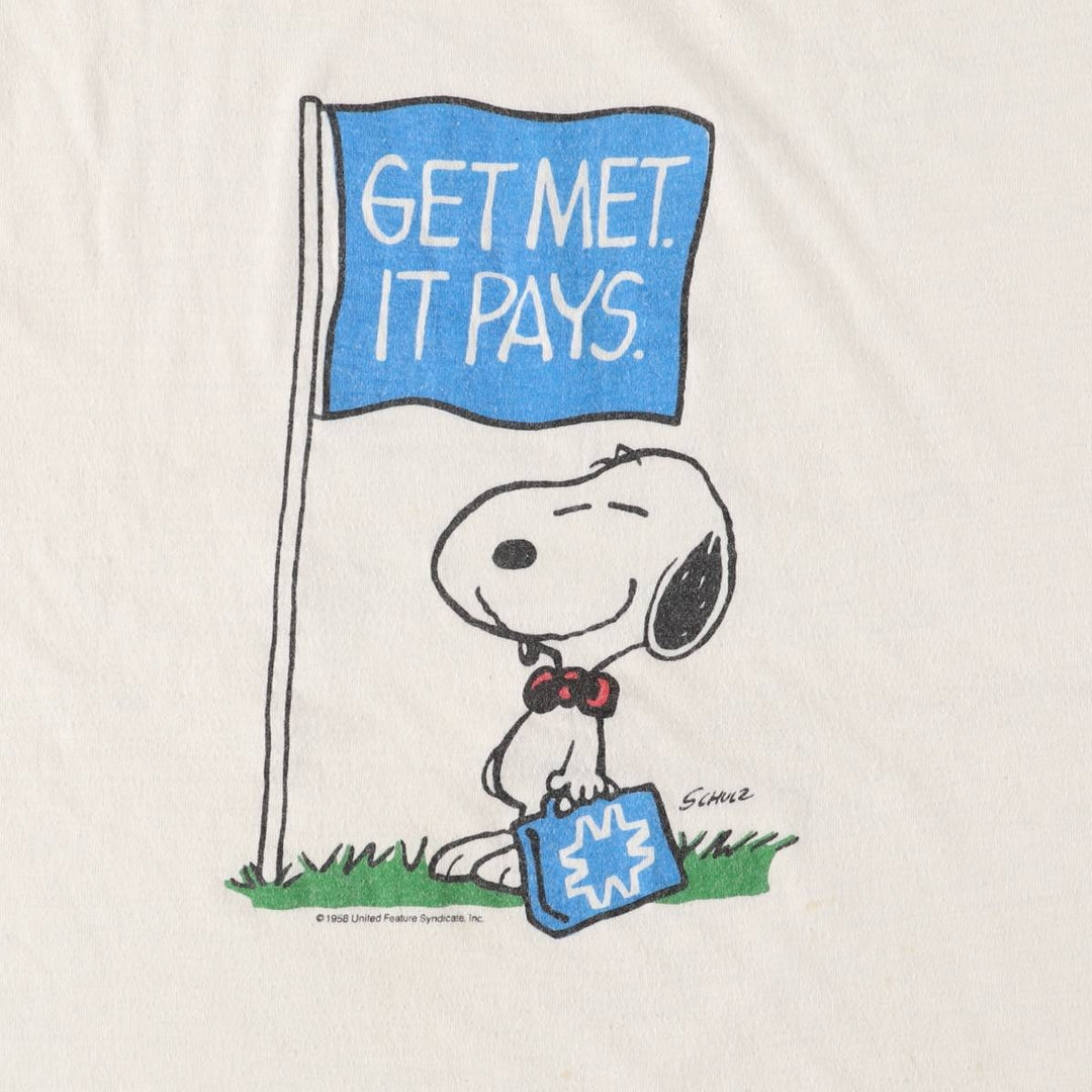 Vintage 1980'S Screen Stars Snoopy Ringer T-Shirt, Made in USA, Women's Size XL cotton white type Vintage Second Hand