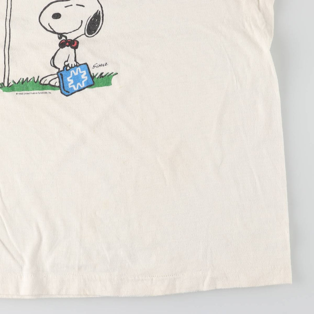 Vintage 1980'S Screen Stars Snoopy Ringer T-Shirt, Made in USA, Women's Size XL cotton white type Vintage Second Hand