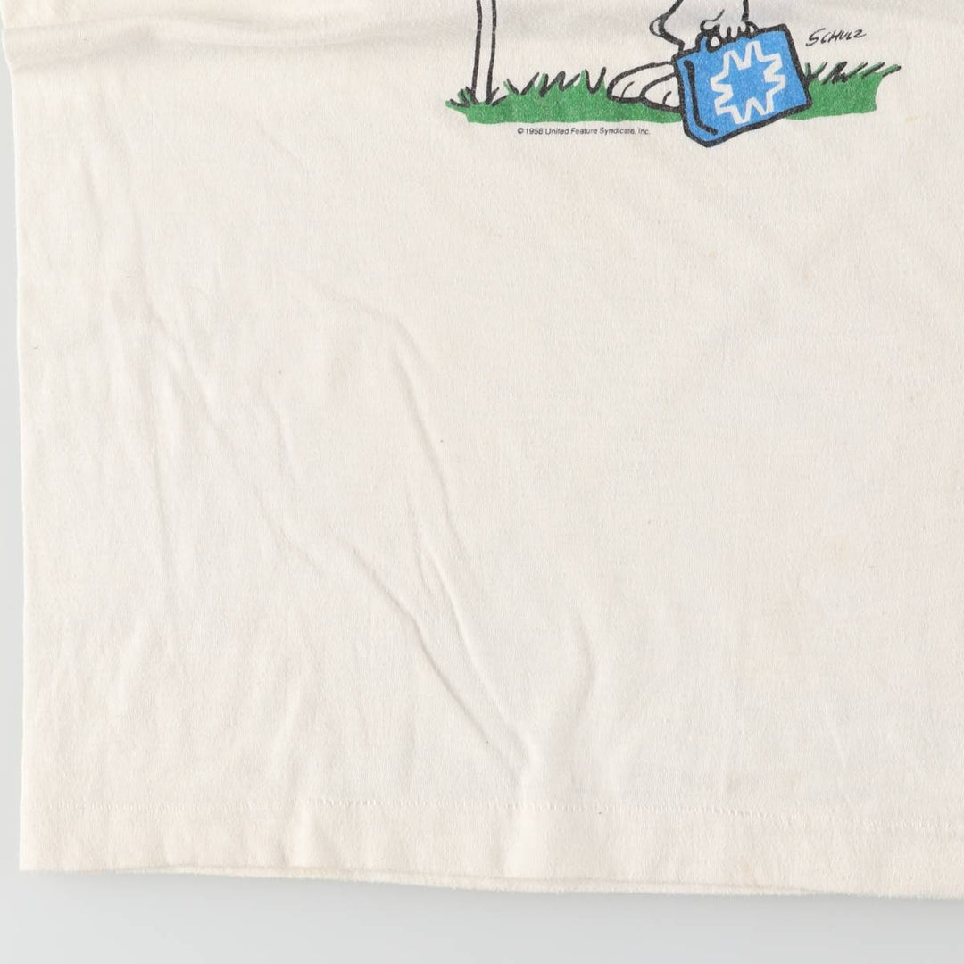 Vintage 1980'S Screen Stars Snoopy Ringer T-Shirt, Made in USA, Women's Size XL cotton white type Vintage Second Hand