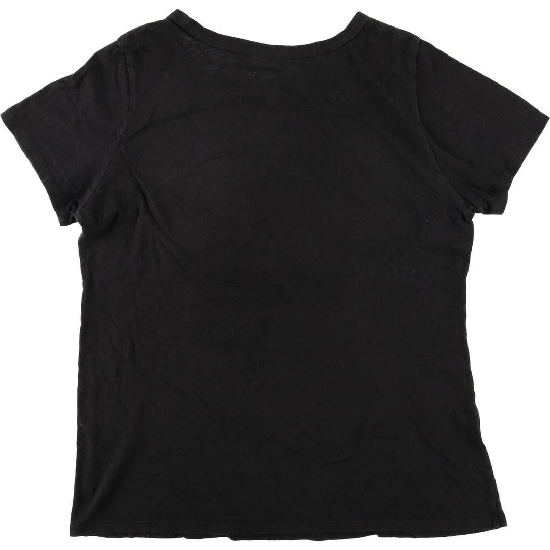 THE ROLLING STONES band T-shirt, women's size L cotton black type Vintage Second Hand