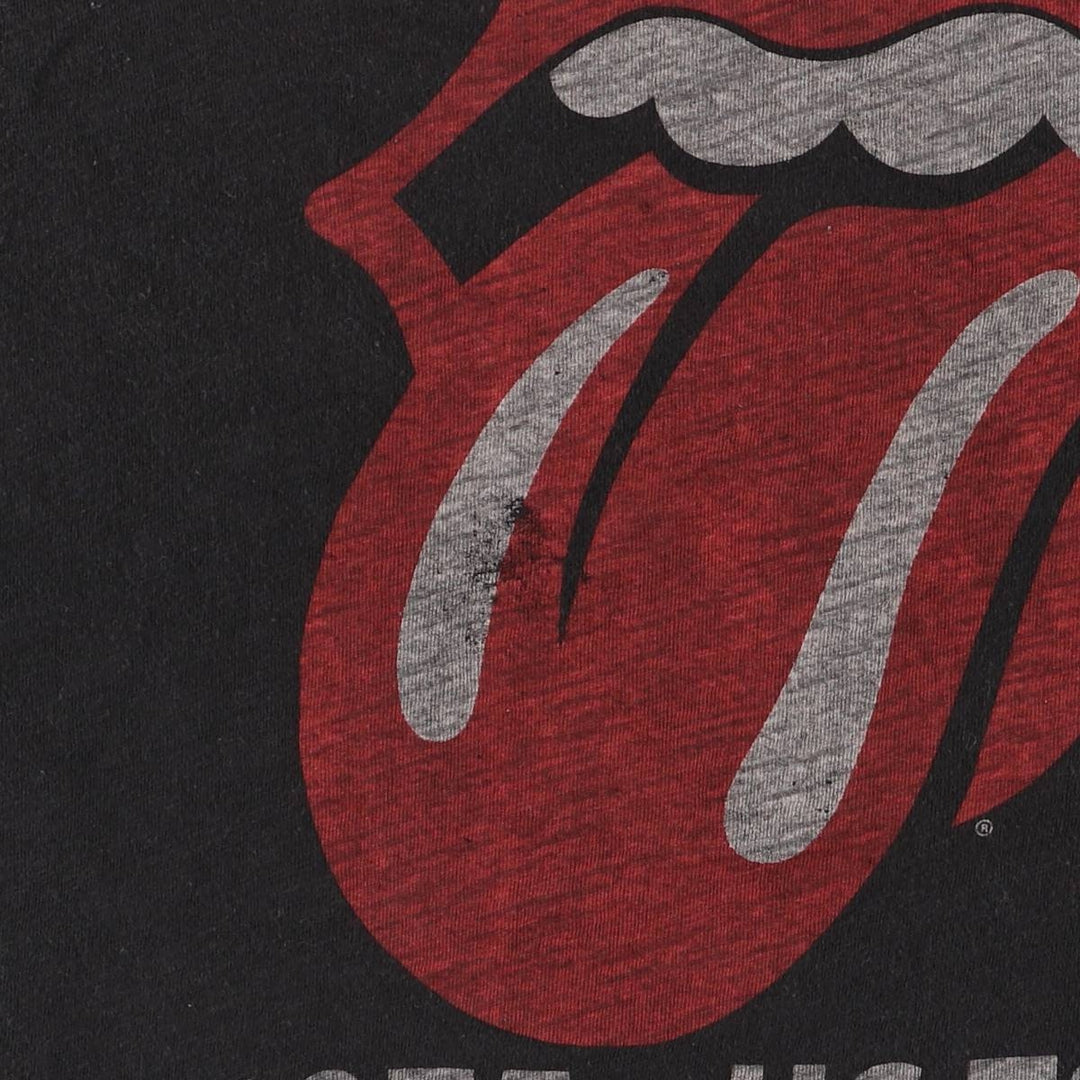 THE ROLLING STONES band T-shirt, women's size L cotton black type Vintage Second Hand