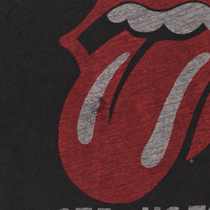 THE ROLLING STONES band T-shirt, women's size L cotton black type Vintage Second Hand
