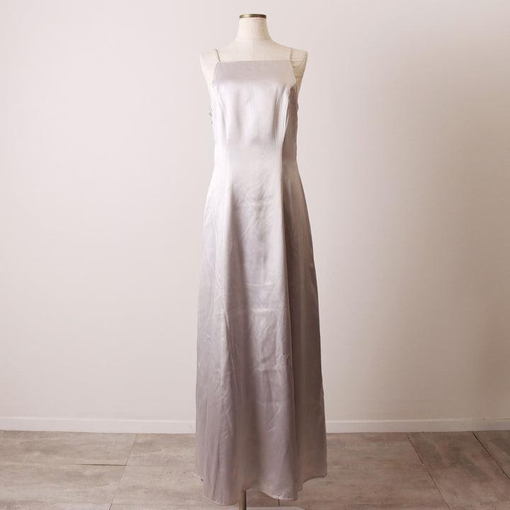 Vintage 90'S Be Smart Maxi Camisole Dress, Made in USA, Women's Size Medium acetate Silver type Vintage Second Hand