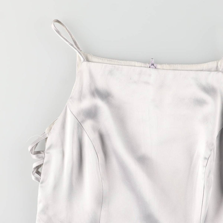 Vintage 90'S Be Smart Maxi Camisole Dress, Made in USA, Women's Size Medium acetate Silver type Vintage Second Hand