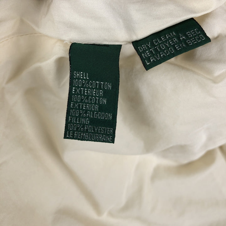 Ralph Lauren LAUREN Lauren all-over print quilted puffer jacket, women's size L cotton ivory Vintage Second Hand