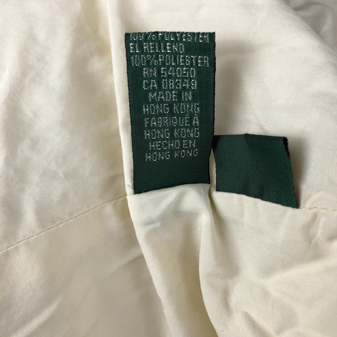 Ralph Lauren LAUREN Lauren all-over print quilted puffer jacket, women's size L cotton ivory Vintage Second Hand