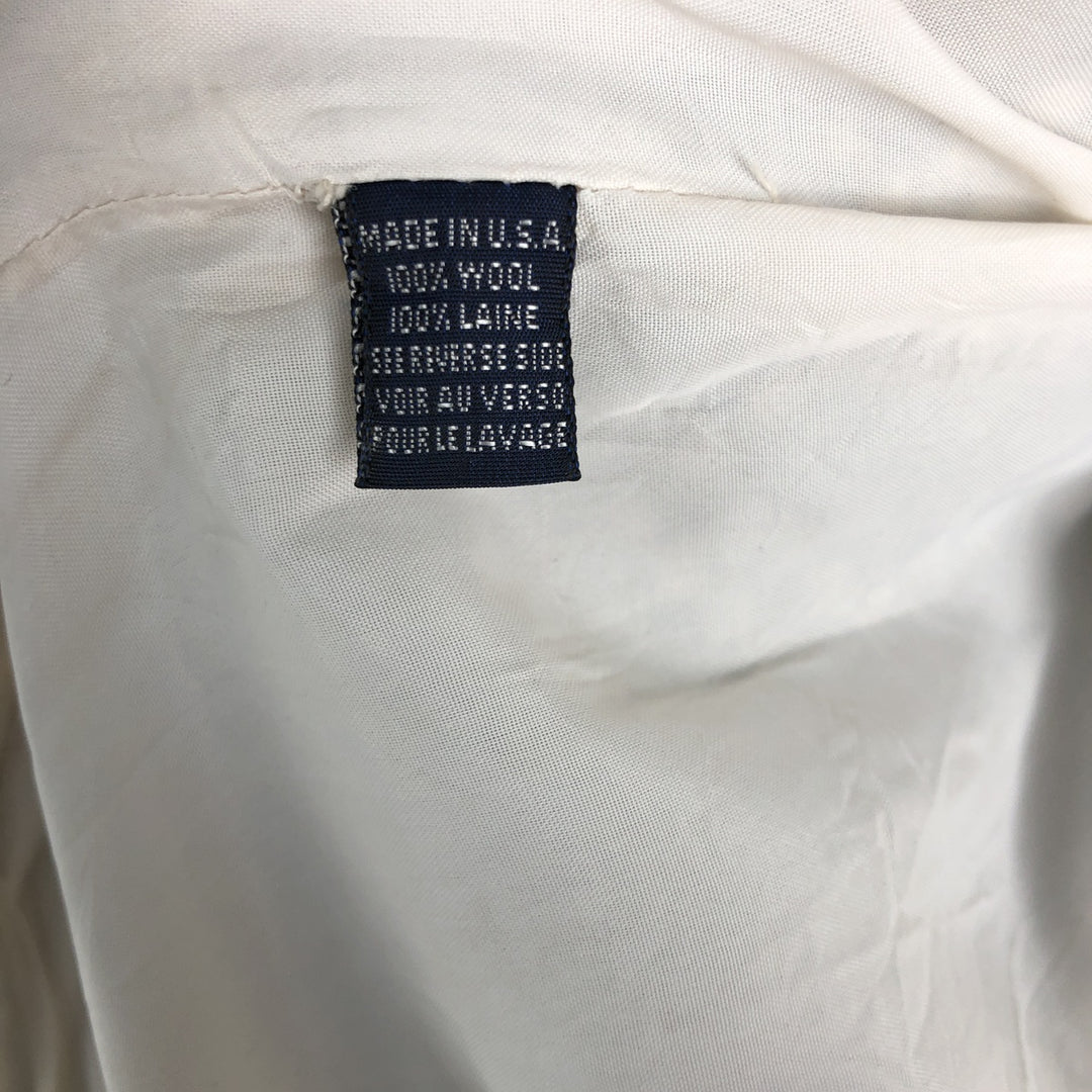 Ralph Lauren Houndstooth Pattern Wool Tailored Jacket, Made in USA, Women's Size L wool ivory Vintage Second Hand