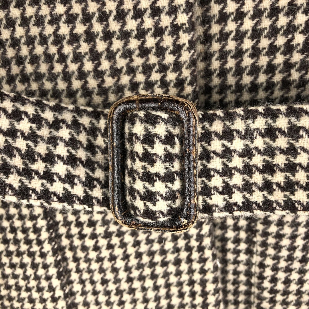 Ralph Lauren Houndstooth Pattern Wool Tailored Jacket, Made in USA, Women's Size L wool ivory Vintage Second Hand