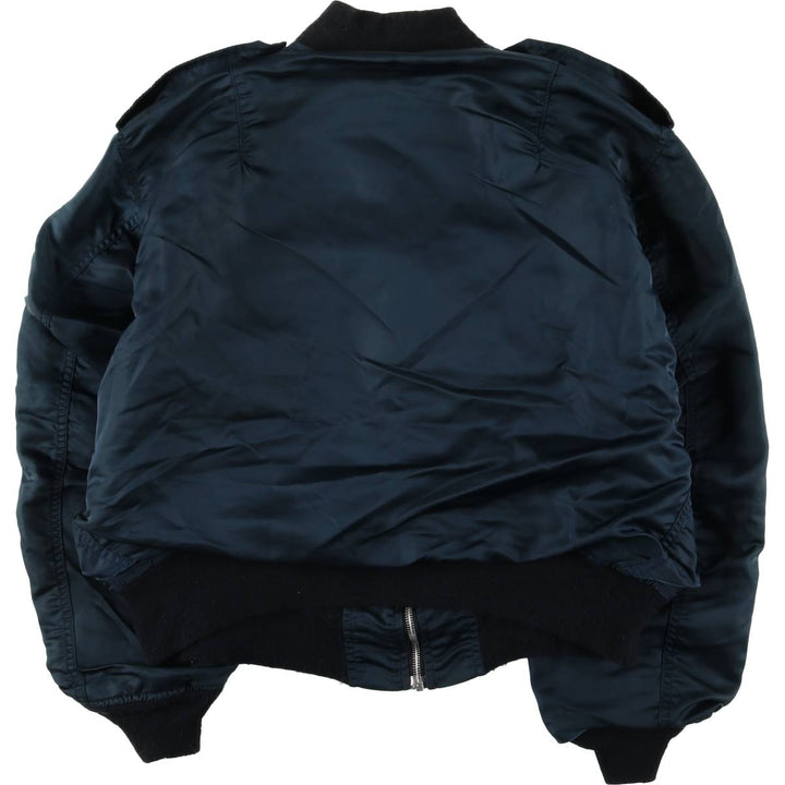 Vintage Alpha L-2B Type Patch Military Flight Jacket, Made in USA, Men's Size L Nylon navy blue type Vintage Second Hand