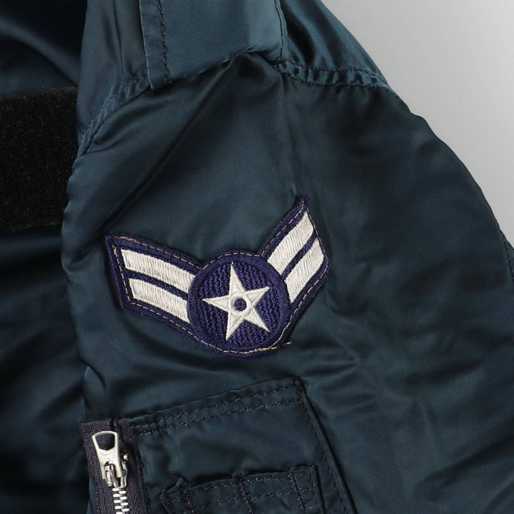 Vintage Alpha L-2B Type Patch Military Flight Jacket, Made in USA, Men's Size L Nylon navy blue type Vintage Second Hand
