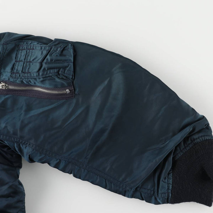 Vintage Alpha L-2B Type Patch Military Flight Jacket, Made in USA, Men's Size L Nylon navy blue type Vintage Second Hand