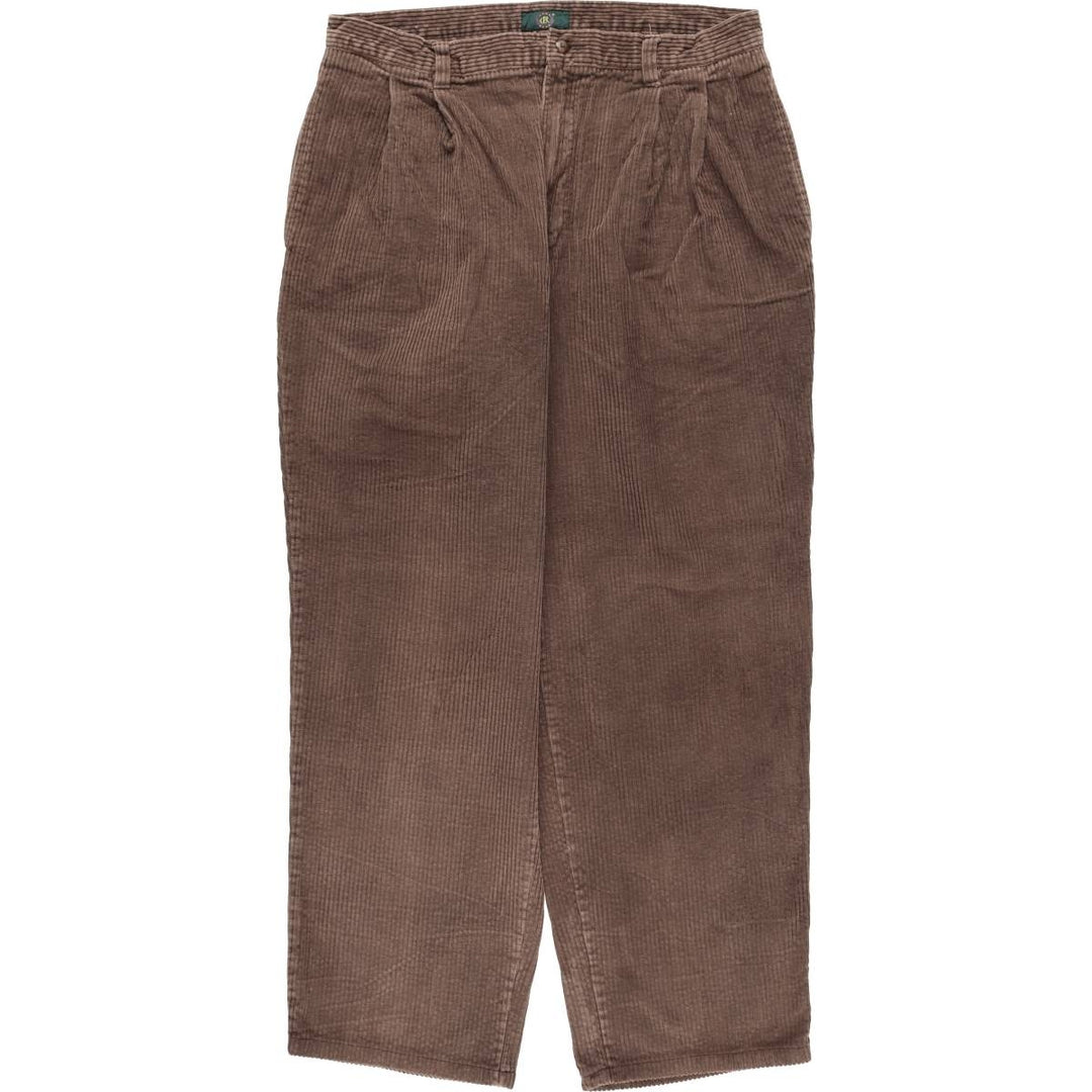 CLUB ROOM Two-pleat Corduroy Pants, Men's Size 34 cotton brown type Vintage Second Hand