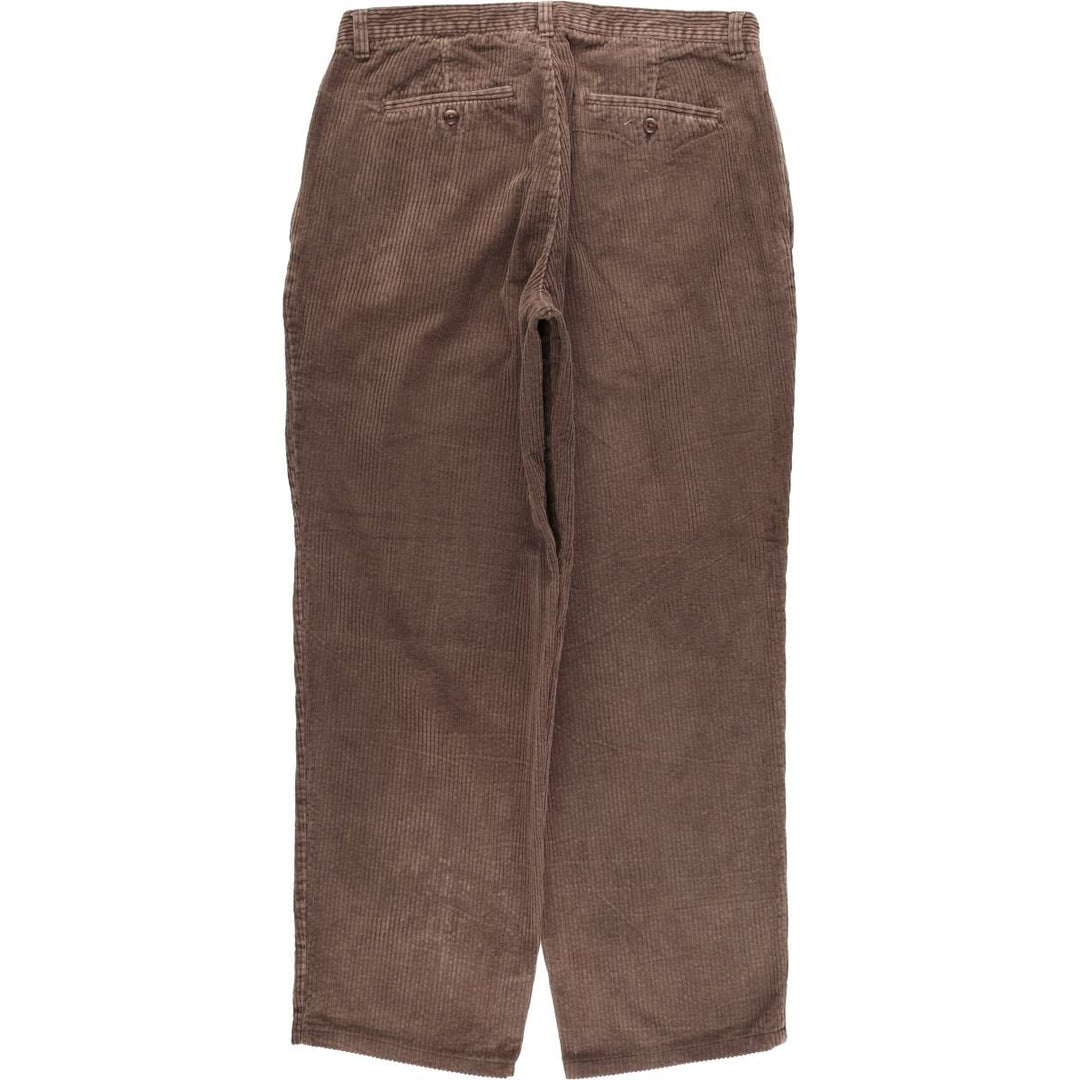 CLUB ROOM Two-pleat Corduroy Pants, Men's Size 34 cotton brown type Vintage Second Hand