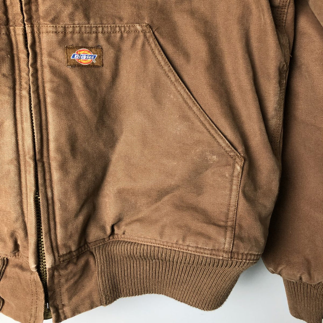 Dickies Active Jacket Type Padded Duck Full Zip Hoodie, Men's Size L cotton brown type Vintage Second Hand