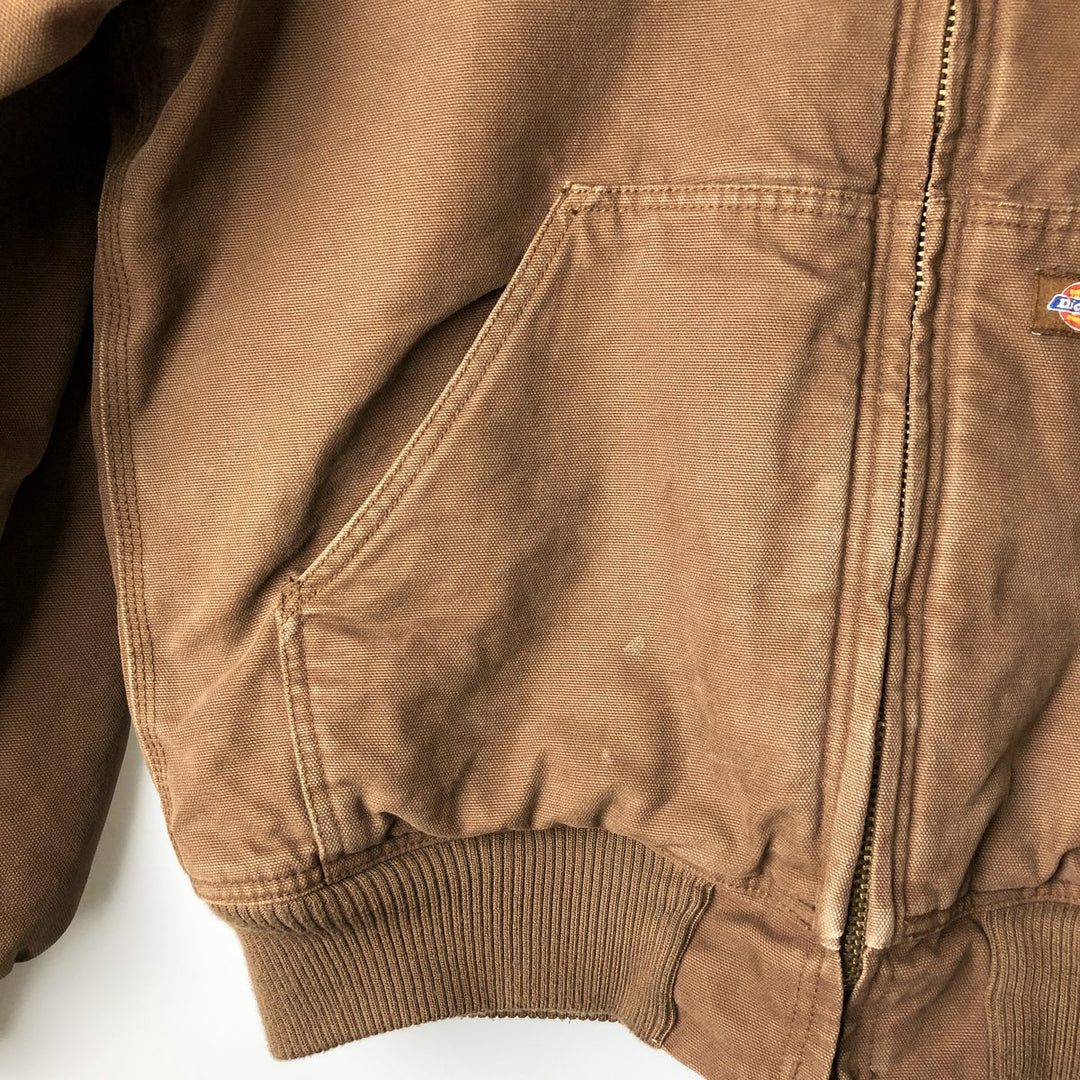 Dickies Active Jacket Type Padded Duck Full Zip Hoodie, Men's Size L cotton brown type Vintage Second Hand