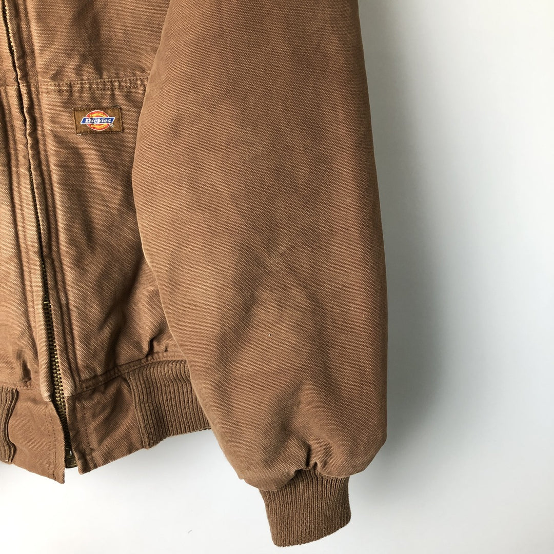 Dickies Active Jacket Type Padded Duck Full Zip Hoodie, Men's Size L cotton brown type Vintage Second Hand