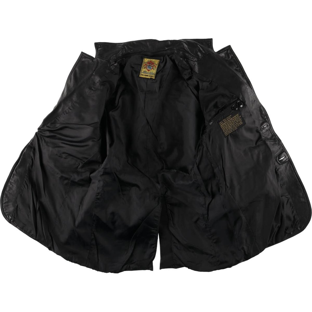 Alexida tailored jacket, women's size S genuine leather black type Vintage Second Hand