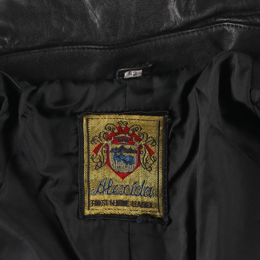 Alexida tailored jacket, women's size S genuine leather black type Vintage Second Hand