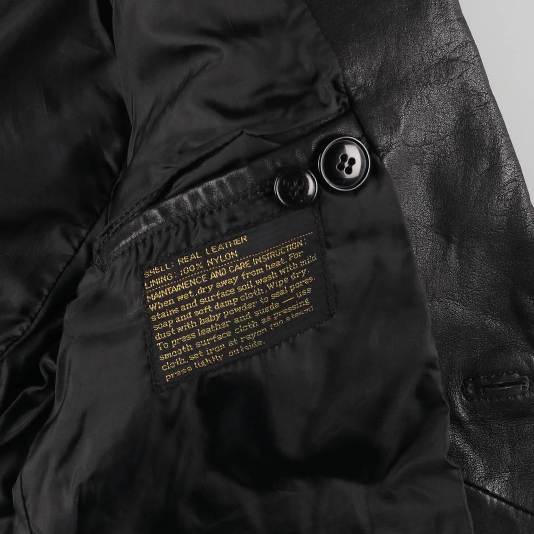 Alexida tailored jacket, women's size S genuine leather black type Vintage Second Hand