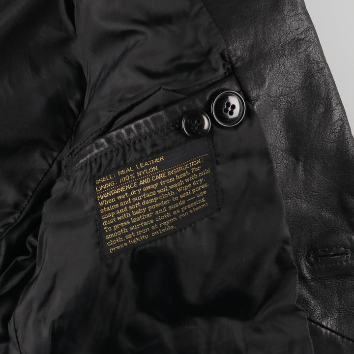 Alexida tailored jacket, women's size S genuine leather black type Vintage Second Hand