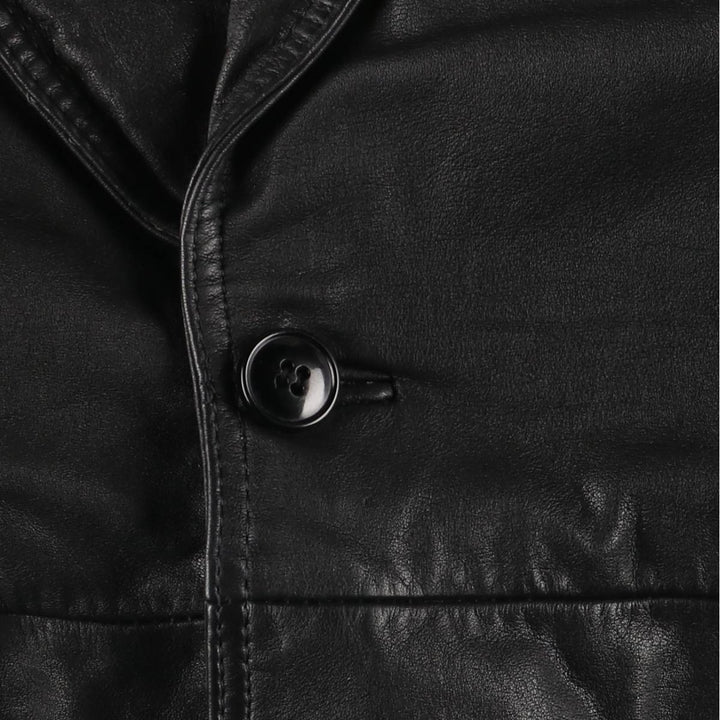 Alexida tailored jacket, women's size S genuine leather black type Vintage Second Hand