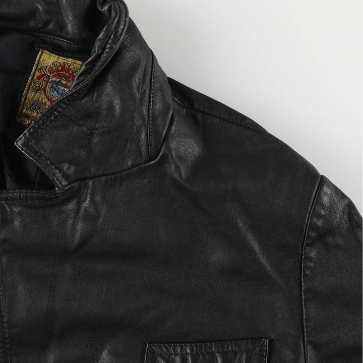 Alexida tailored jacket, women's size S genuine leather black type Vintage Second Hand